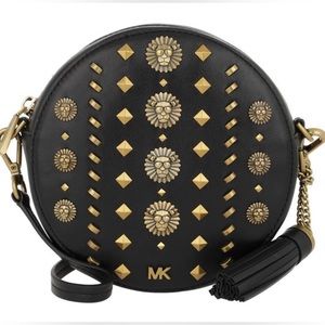 Michael Kors lion studded canteen crossbody bag
